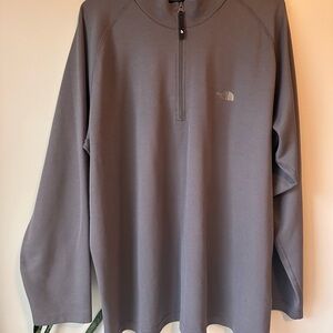 The North Face Gray Zip Up Sweater with High Collar